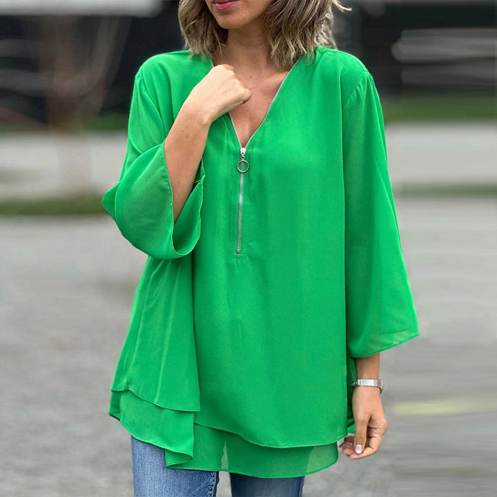 Eloise - Flowy Zip Top