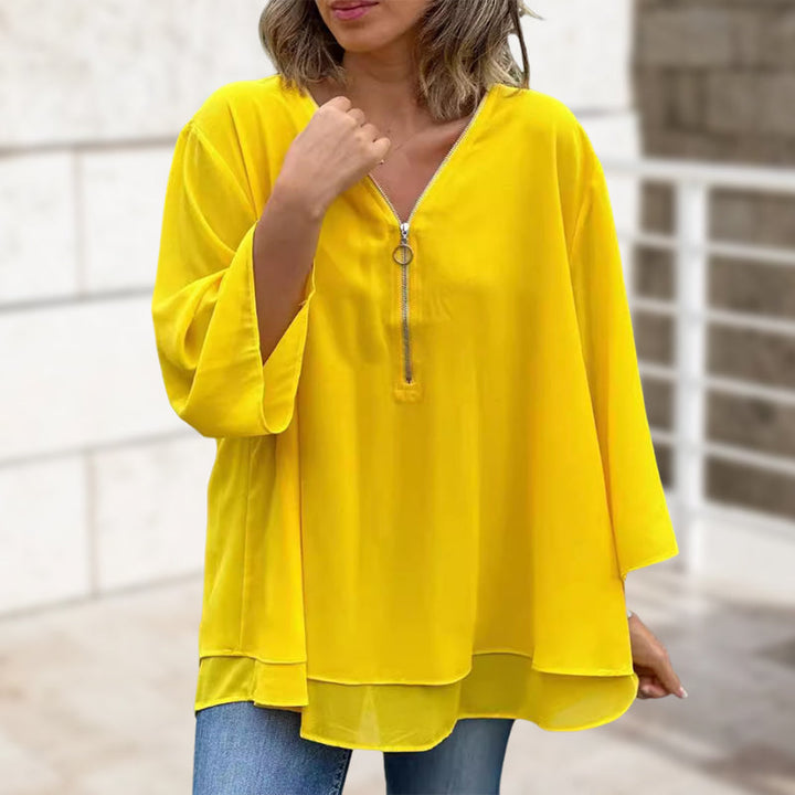 Eloise - Flowy Zip Top