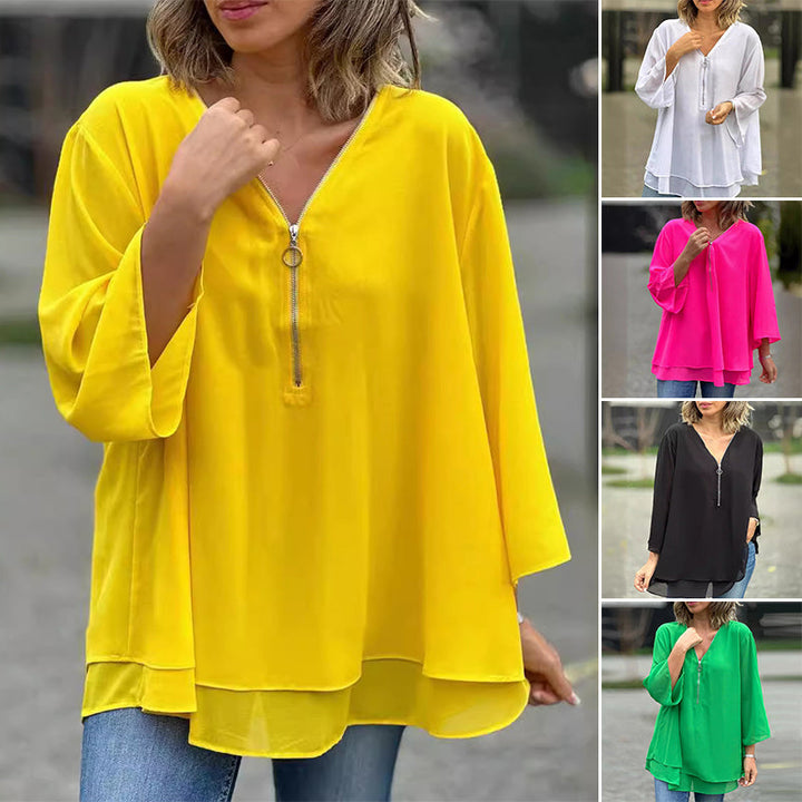 Eloise - Flowy Zip Top