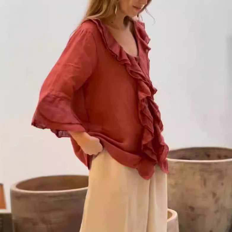Jolie - Stylish Ruffled Blouse