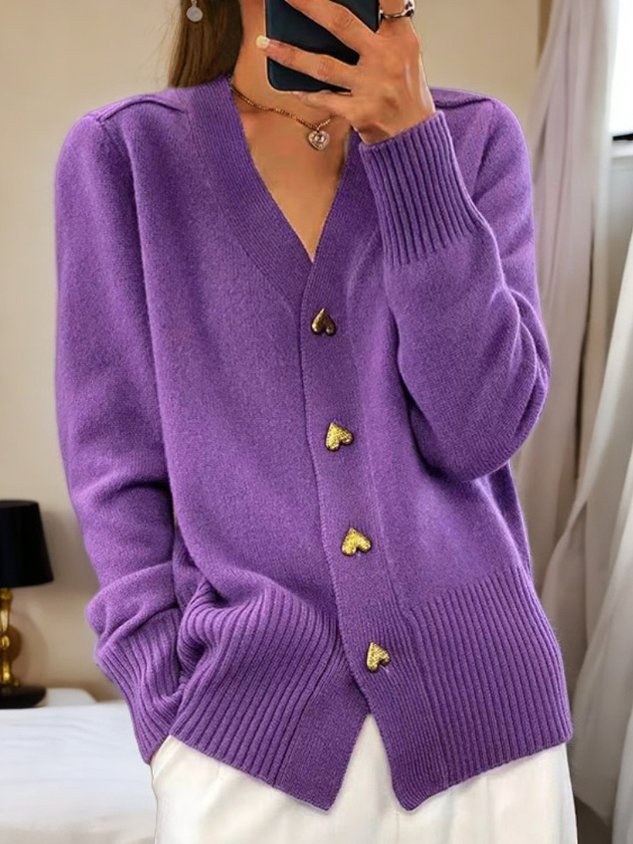 Alohi - Heart Button Cardigan